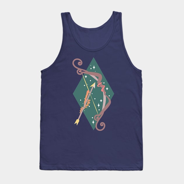 Sagittarius Bow and Arrow (Teal) Tank Top by VenusAndMoon